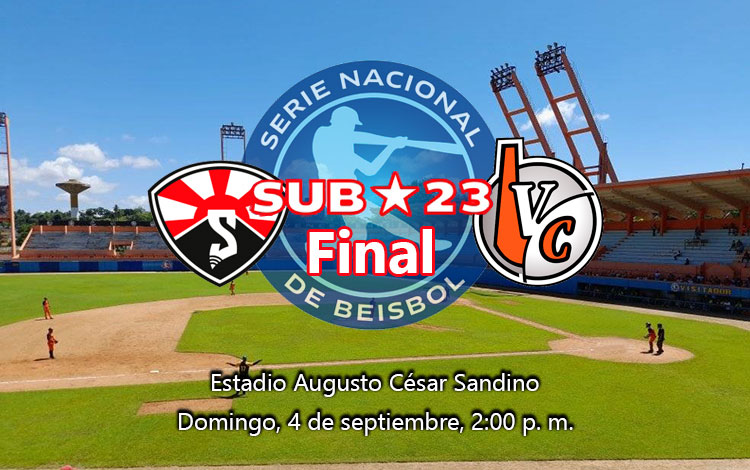 Anuncio del tercer juego de la final de béisbol sub-23 en 2022.