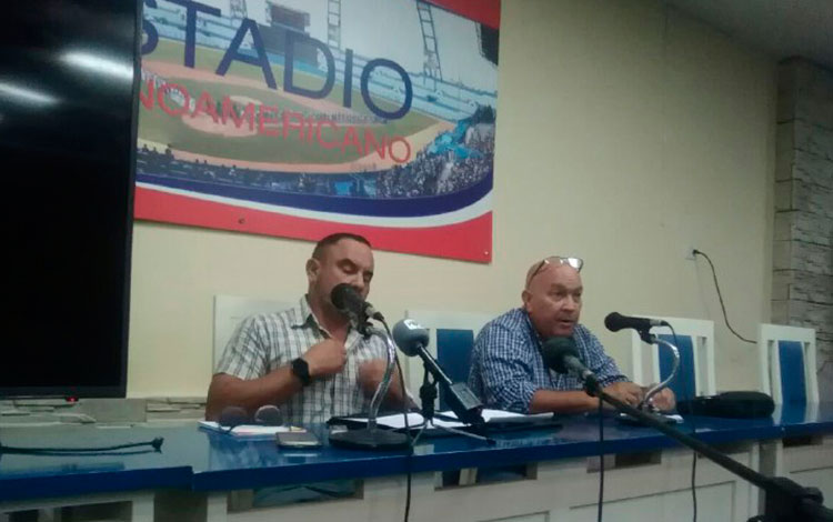 Conferencia de prensa de Juan Reinaldo Pérez Pardo, comisionado nacional de béisbol de Cuba.