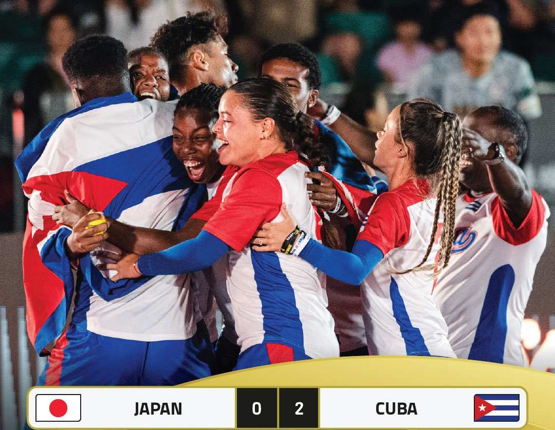 Equipo Cuba de baseball5 celebra el título mundial.