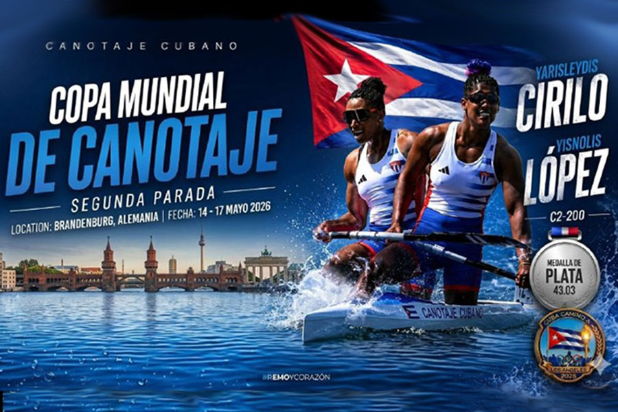 Dupla cubana, plata en c2 a 200 metros.