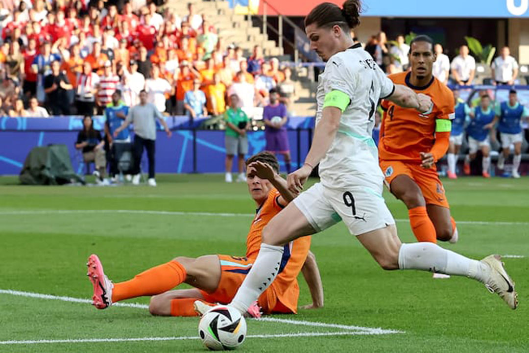 Gol del capitán de Austria, Marcel Sabitzer, contra Holanda.