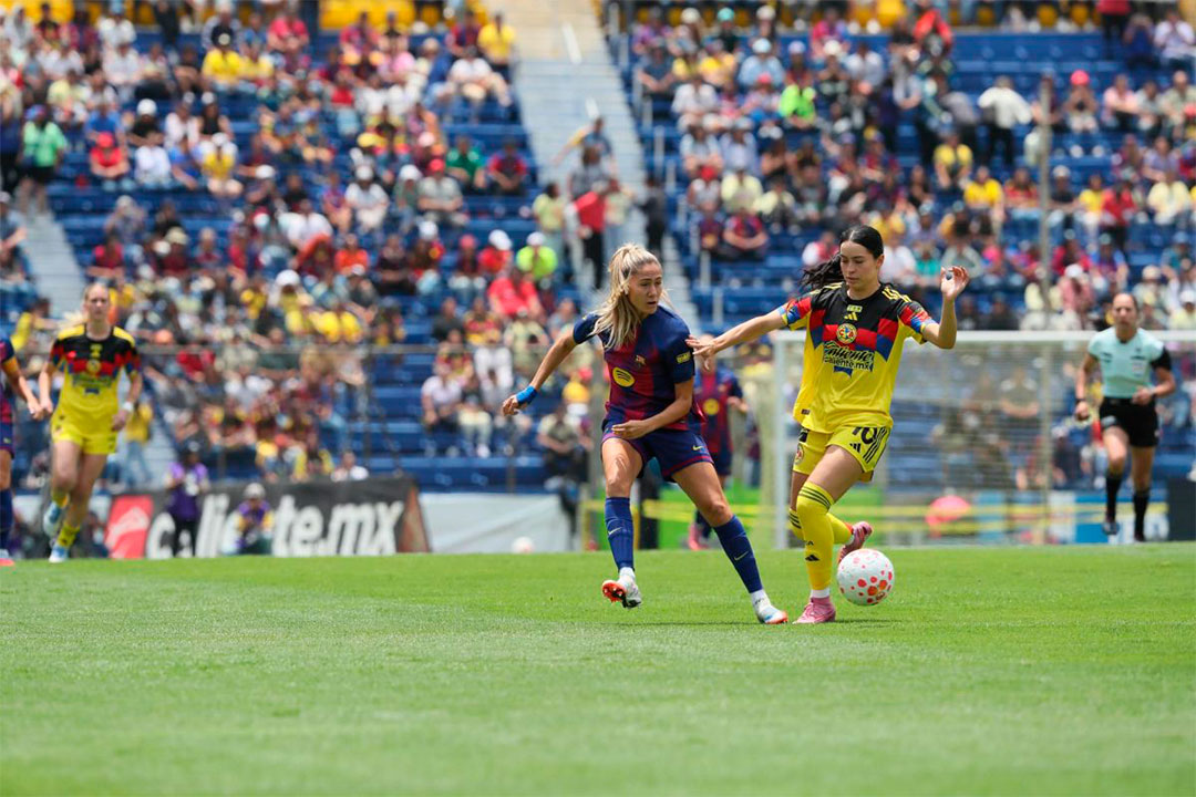 Barcelona se impuso, 1-2, a las llamadas Águilas del Club América, en el final de la gira por México.