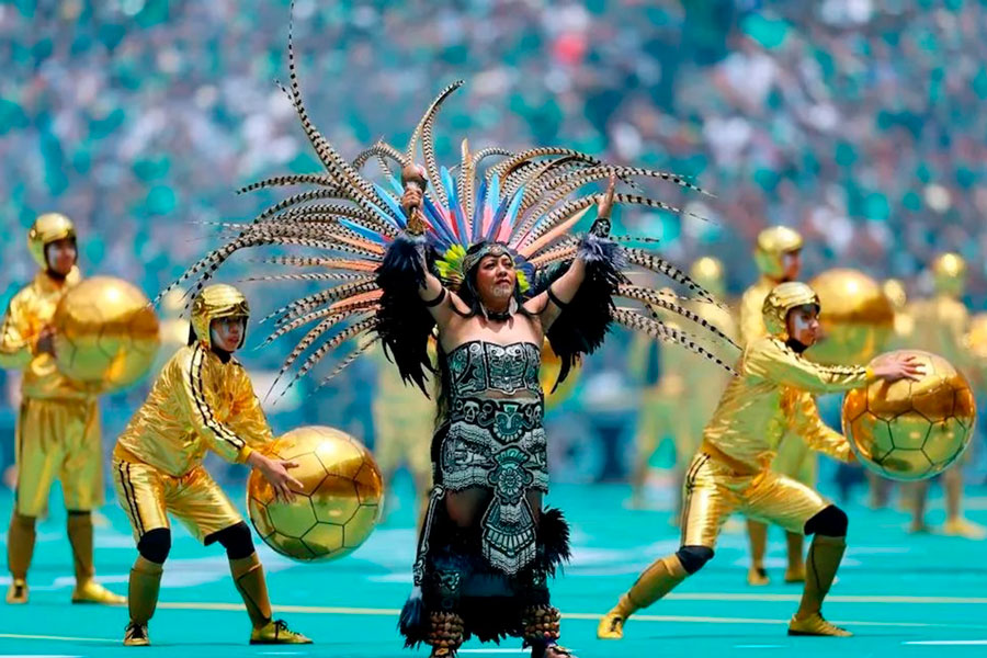 Momento de la ceremonia inaugural en el Estadio Azteca, de México.