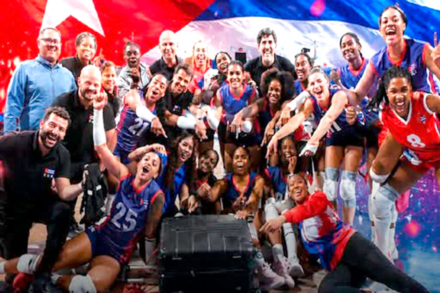 Equipo femenino de voleibol de Cuba.