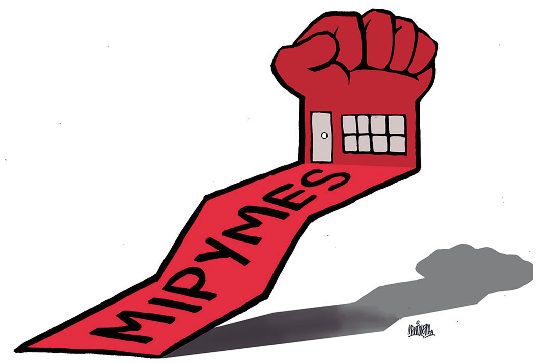 Ilustración de Alfredo Martirena sobre las mipymes en Cuba.