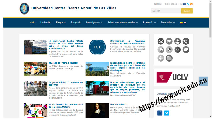 Sitio institucional de la UCLV. Sitio institucional de la UCLV.