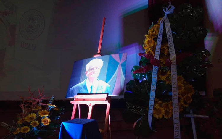 Homenaje póstumo a José Luis García Cuevas, exrector de la Universidad Central «Marta Abreu» de Las Villas.