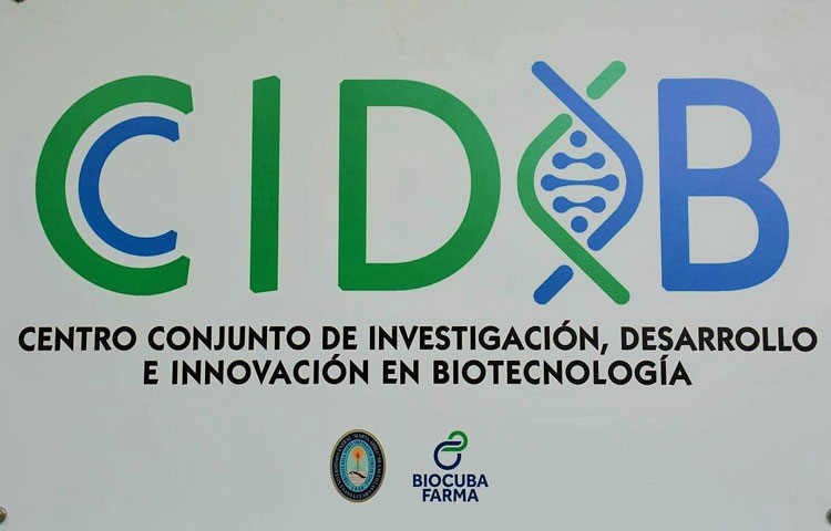 Cartel del Centro Conjunto de Investigación, Desarrollo e Innovación en Biotecnologí­a (CIDIB).