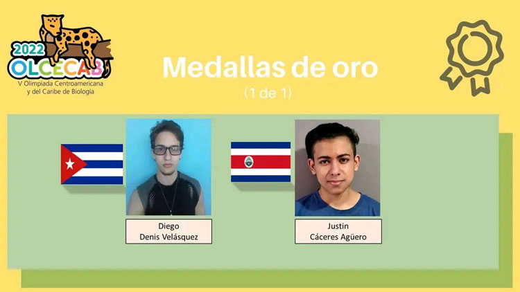 Ganadores de la medalla de oro en la Olimpiada Centroamericana de Biologí­a.