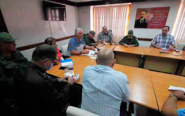 Conferencia presidida por Miguel Dí­az-Canel Bermúdez en Matanzas, para la actualización sobre el incendio en la Base de Supertanqueros de Matanzas.