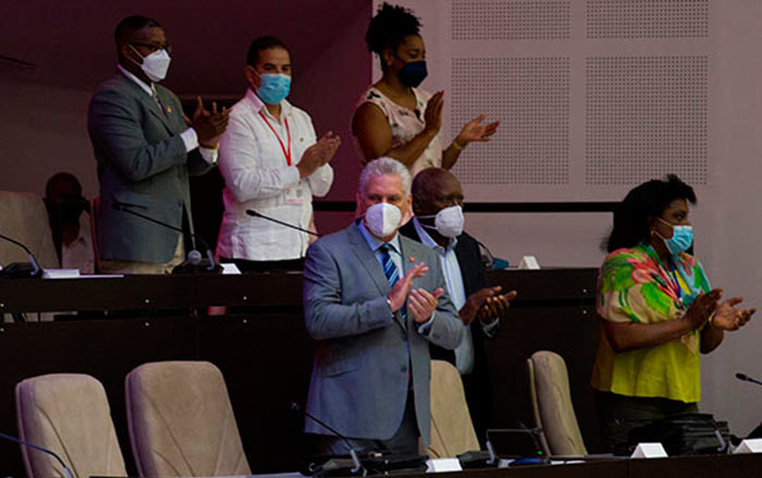 Miguel Díaz-Canel Bermúdez, presidente de la República de Cuba, en la clausura del Séptimo Período de sesiones de la Asamblea Nacional del Poder Popular.