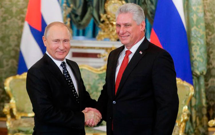 Vladimir Putin y Miguel Díaz-Canel, presidentes de Cuba y Rusia.