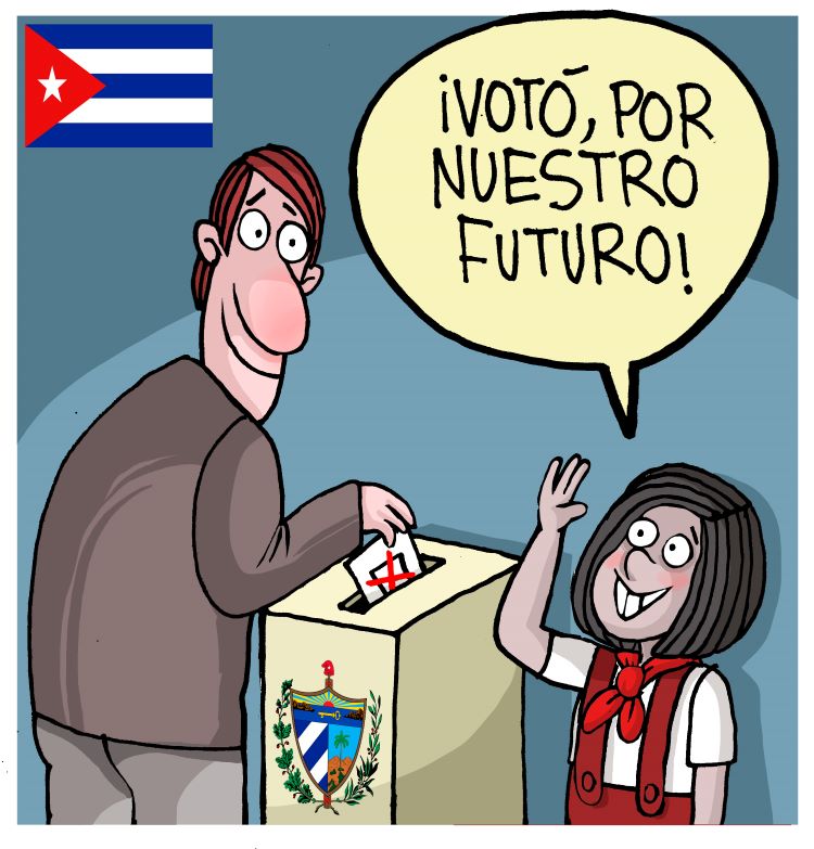 Ilustración de Alfredo Martirena sobre elecciones nacionales en Cuba