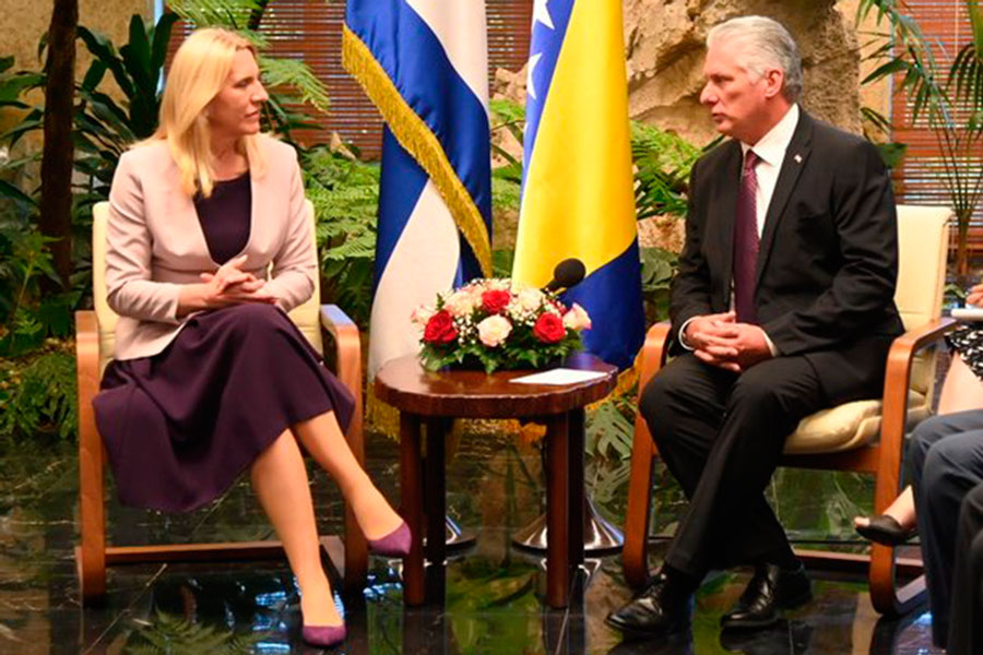  Željka Cvijanovic, presidenta de Bosnia y Herzegovina, y Miguel Díaz-Canel, presidente de Cuba.