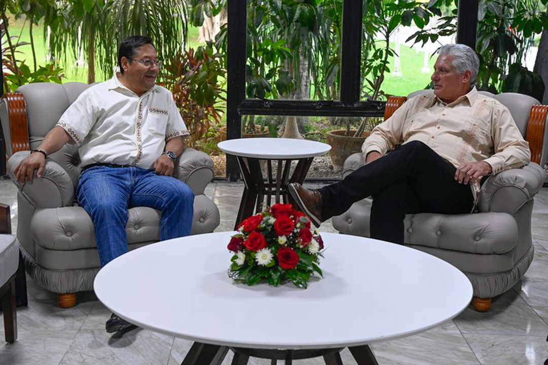 Presidente de Bolivia, Luis Alberto Arce, y de Cuba, Miguel Díaz-Canel.de Bolivia