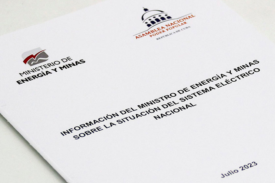 Informe del ministerio de Energía y Minas al Parlamento cubano.