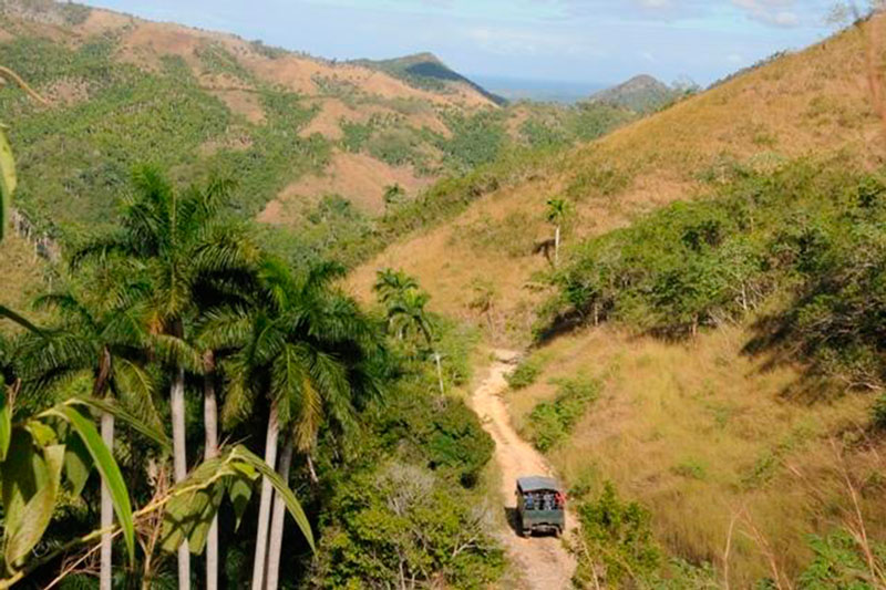 Camino en zona rural de Cuba.