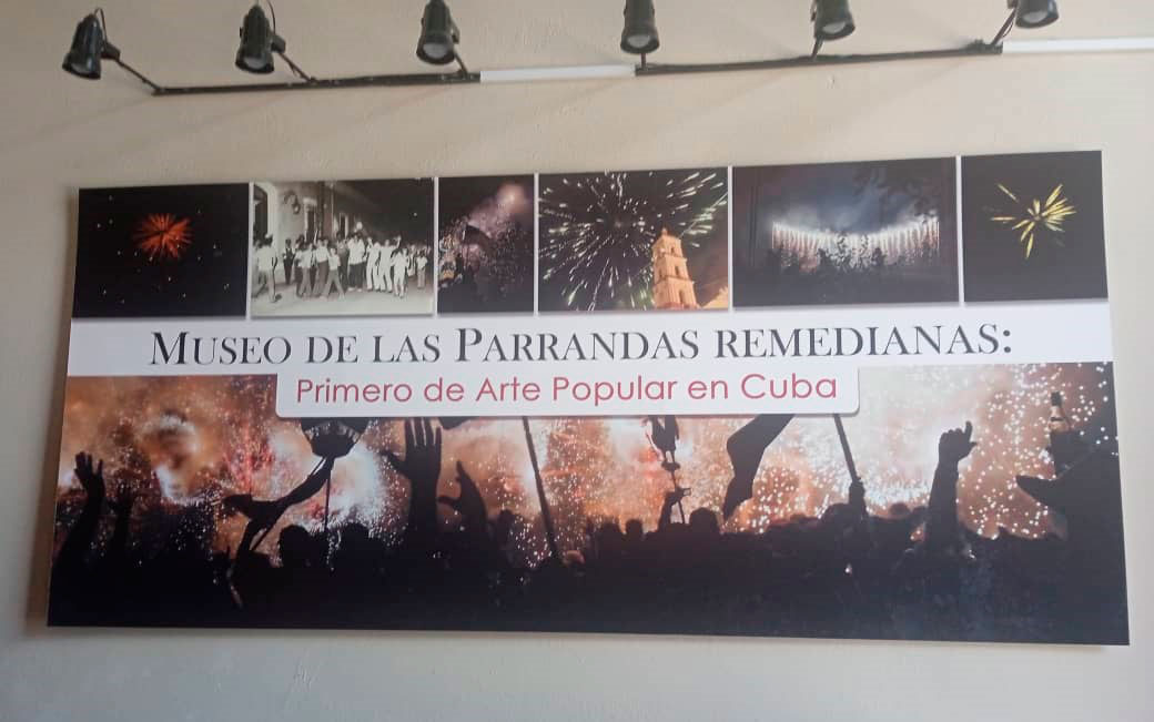 Cartel de Museo de las Parrandas, en Remediios.