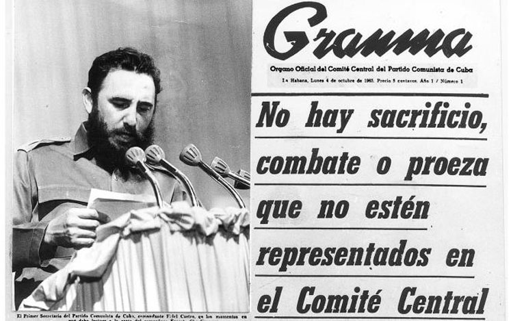  Portada del primer ejemplar del periódico Granma. Foto: Archivo de Granma 