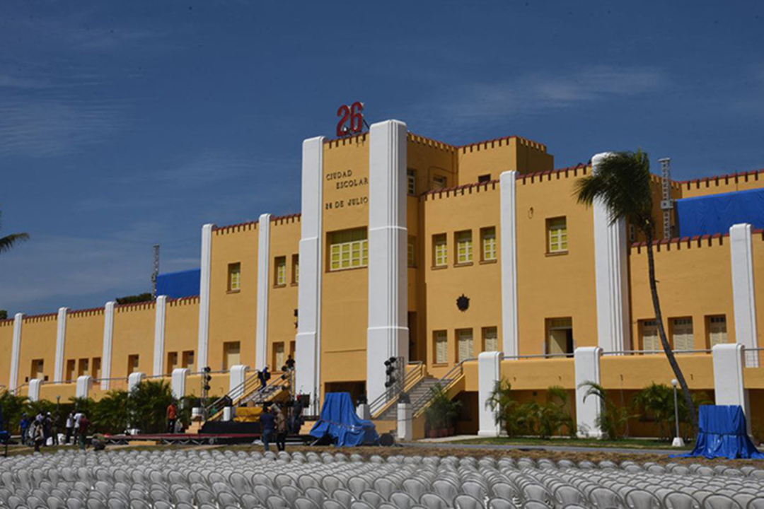 Antiguo cuartel Moncada, hoy ciudad escolar 26 de Julio, escenario del acto central por el Día de la Rebeldía Nacional.