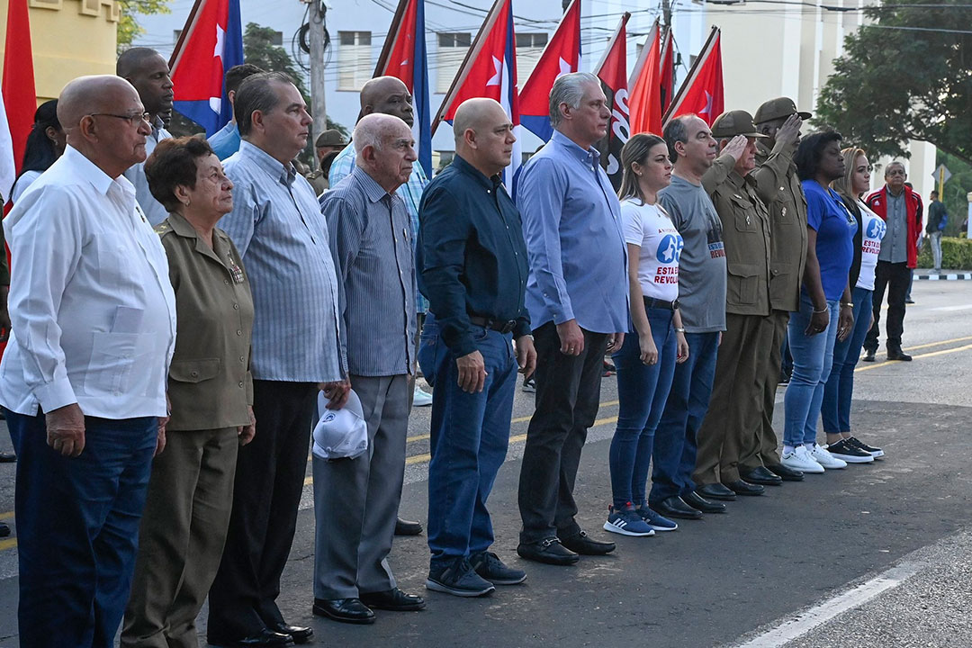 Presidente cubano, Miguel Díaz-Canel encabeza acto de inicio de la Caravana de la Libertad, en Santiago de Cuba.