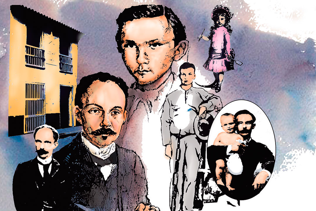 Ilustración de Adalberto Linares sobre las etapas de la vida de Martí.