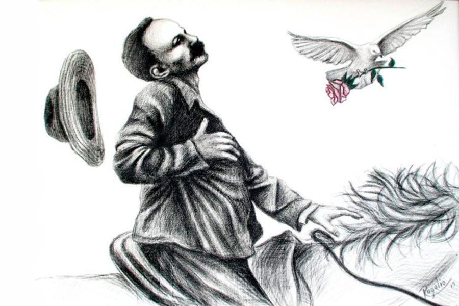 Obra En la muerte halla el poeta su poesía y el Apóstol la libertad, de Rogelio Fundora.