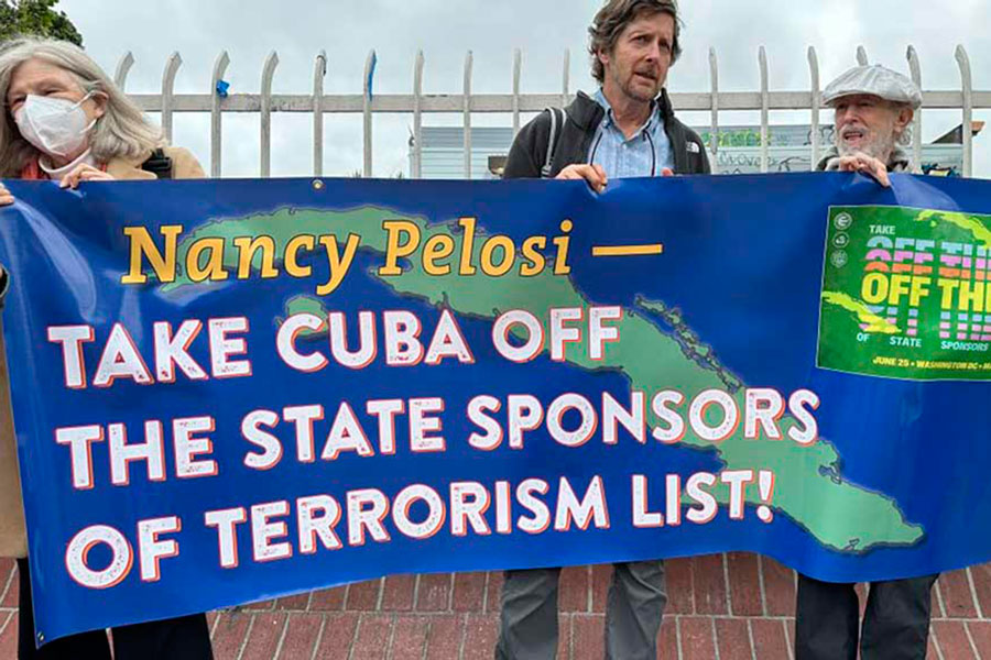 Manifestación de solidaridad con Cuba en Estados Unidos.