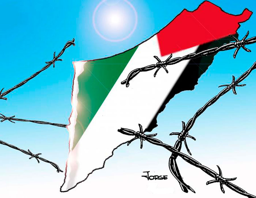 Ilustración de Jorge sobre la guerra contra Palestina.