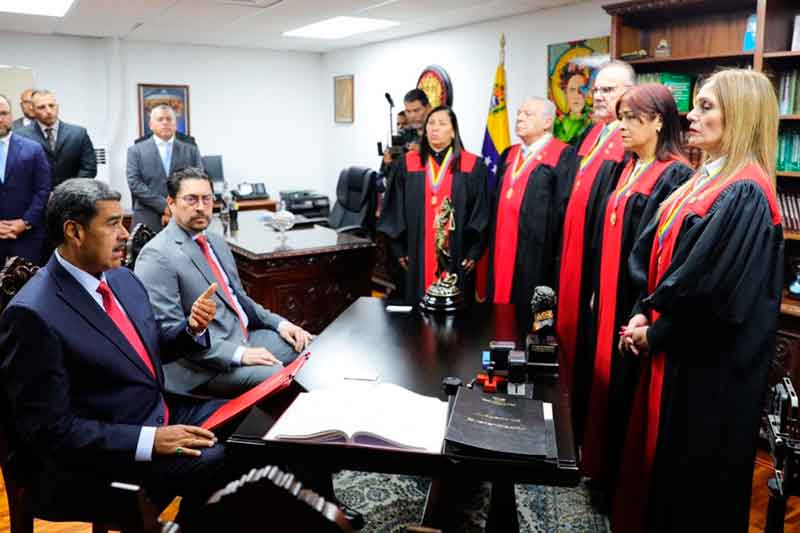 Nicolás Maduro en el Tribunal Supremo de Justicia.