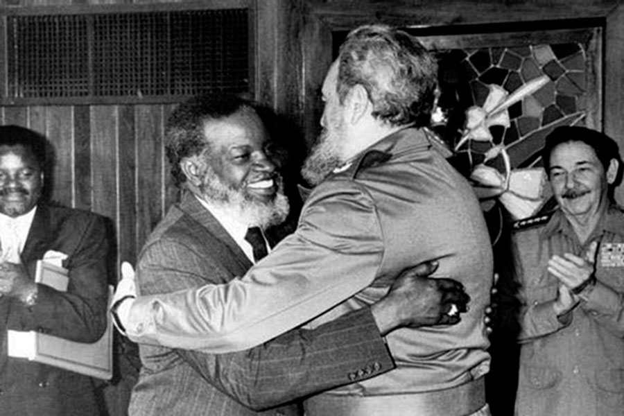 Encuentro de Fidel Castro Ruz y Sam Nujoma.