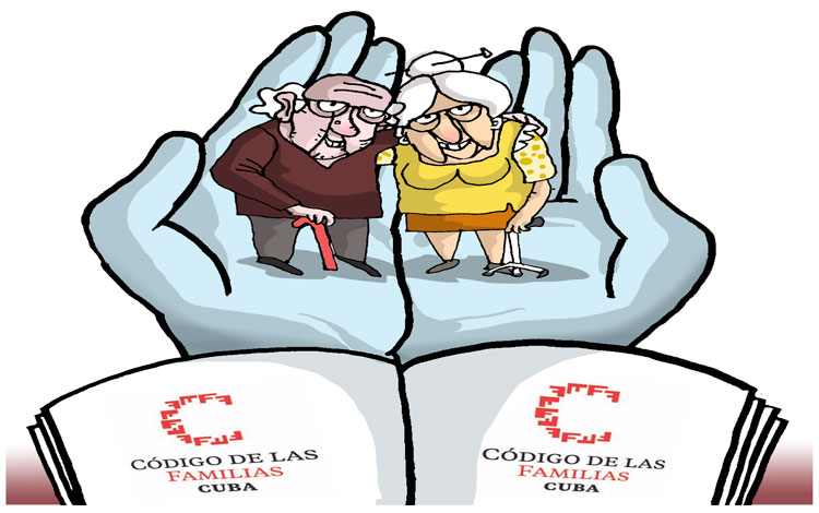 Ilustración sobre el Código de las Familias y los adultos mayores. en Cuba.