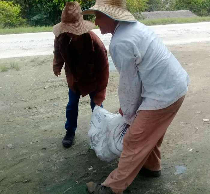 Productores villaclareños en acopios de alimentos, entregados de forma individual y colectiva, para enví­os solidarios. 