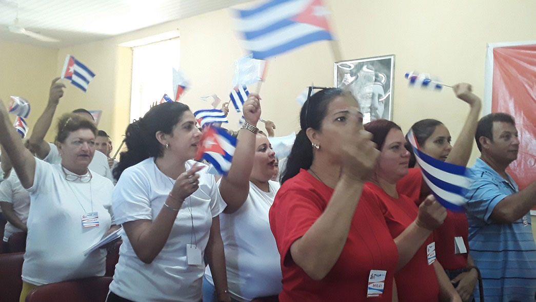 Delegados a la Conferencia Municipal de la CTC en Camajuaní.