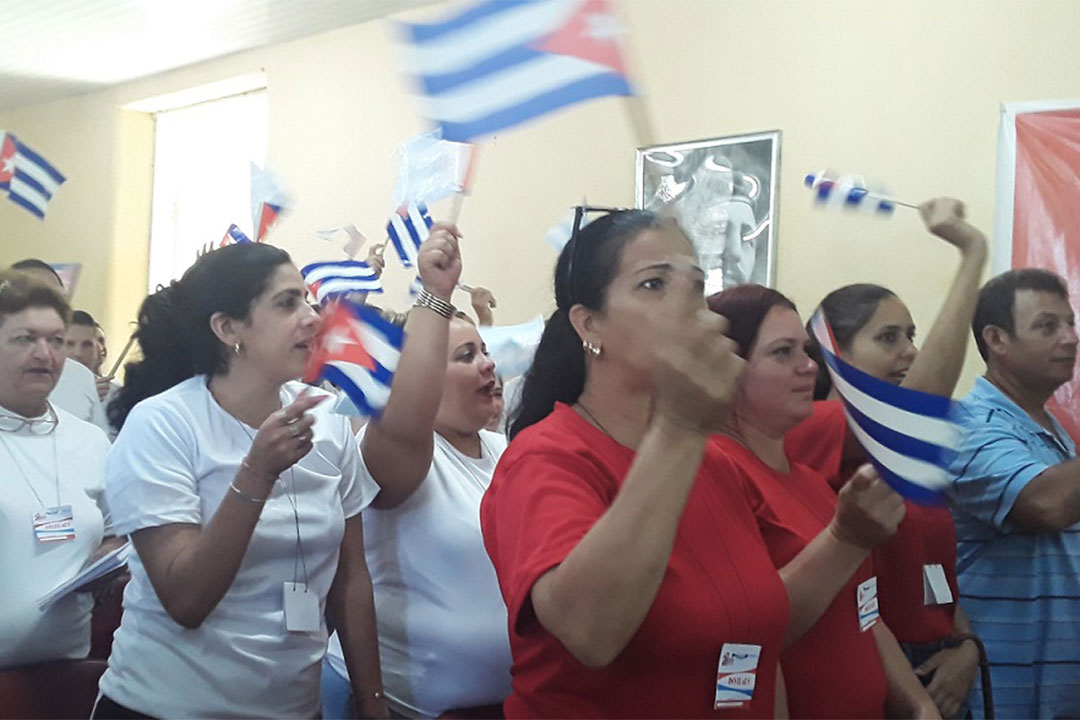 Delegados a la Conferencia Municipal de la CTC en Camajuaní, Villa Clara.