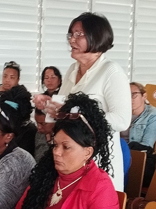 Daily Pérez Ruiz, de Encrucijada, delegada al Congreso de la FMC.