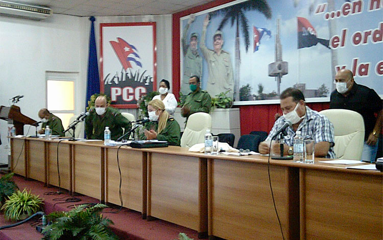 Pleno del Comité Provincial del Partido, presidido por su primera secretaria, Yudí Rodríguez Hernández.