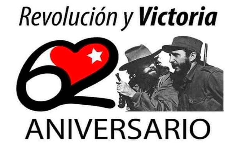 Logo del aniversario 62 del triunfo de la Revolución.
