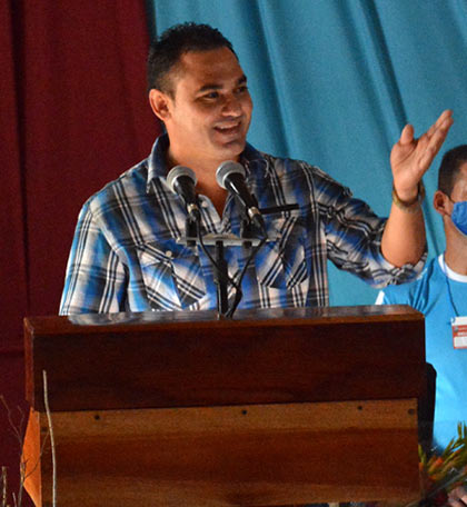 Amaurys Rodrí­guez Linares, primer secretario del comité Municipal del Partido en Corralillo.