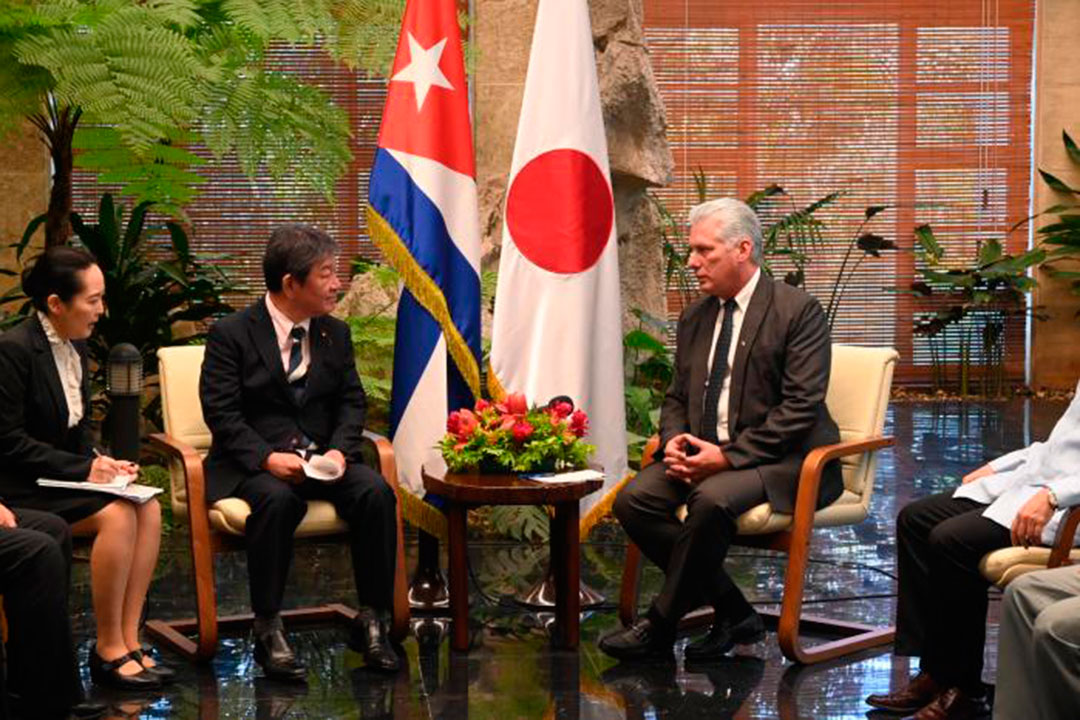 Conversaciones entre Miguel Díaz-Canel y Motegi Toshimitsu.