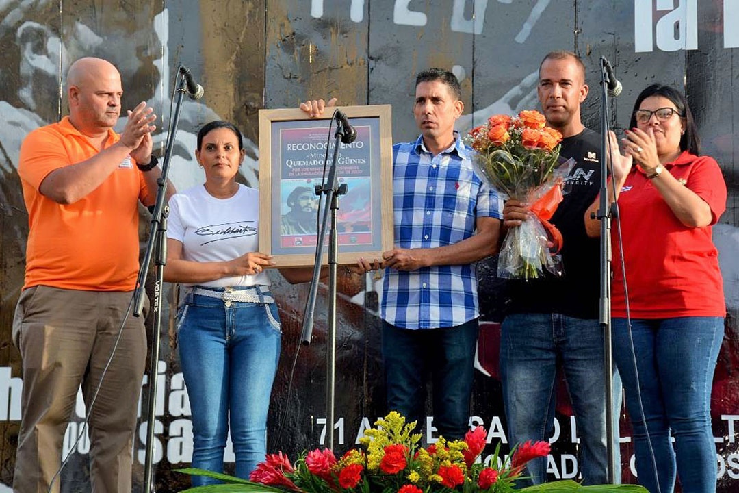 Reconocimiento al municipio de Quemado de Güines.