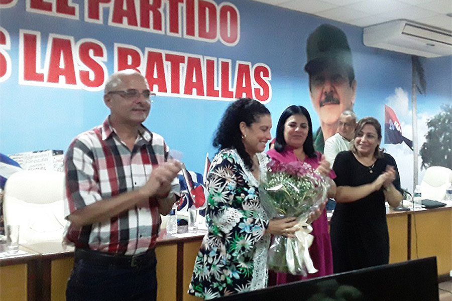 Presentación de Dilky Ponce Expósito como miembro profesional del Buró Ejecutivo del Partido en Villa Clara.