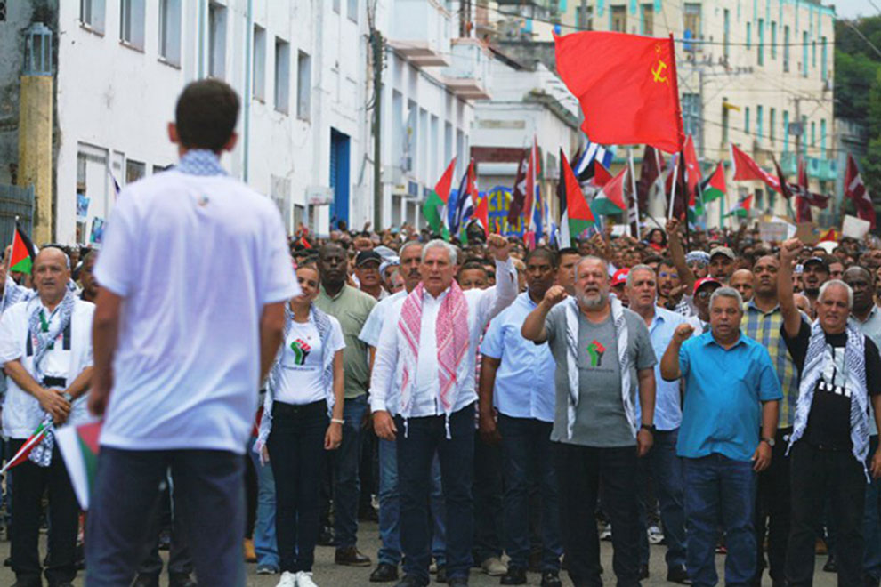 Marcha en apoyo a Palestina y el Líbano.