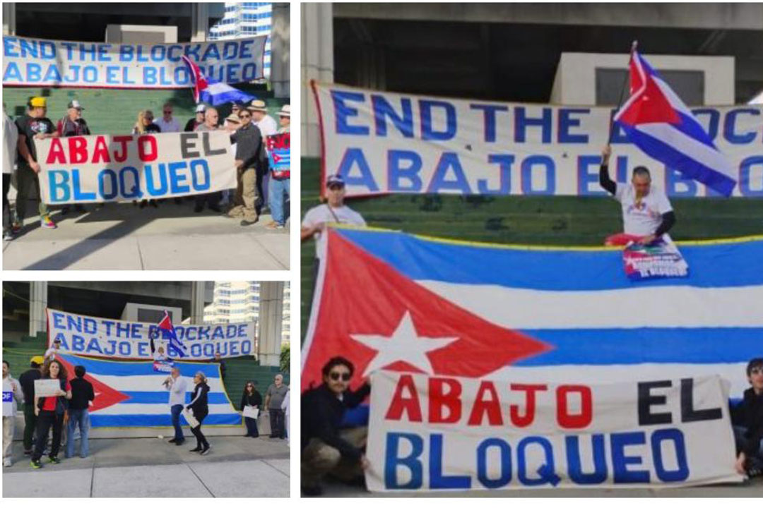 Manifestantes contra bloqueo en Florida