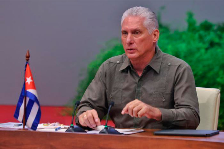 Presidente cubano, Miguel Díaz-Canel, interviene en la XXV Cumbre del ALBA.