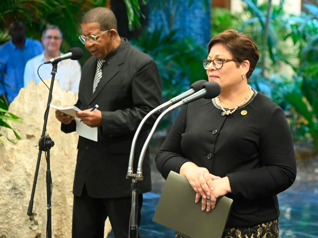 Recibimiento a embajadores de Caricom en Cuba.