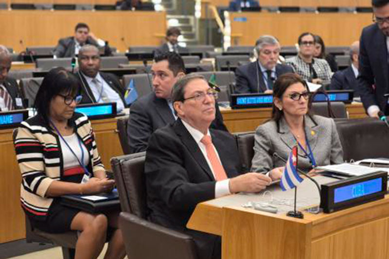 Canciller Bruno Rodríguez Parrilla y delegación cubana en la Reunión Ministerial de la Celac.