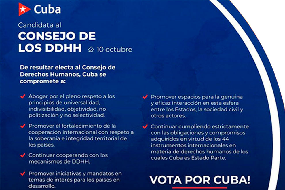 Compromisos de Cuba ante el Consejo de Derechos Humanos de la ONU.