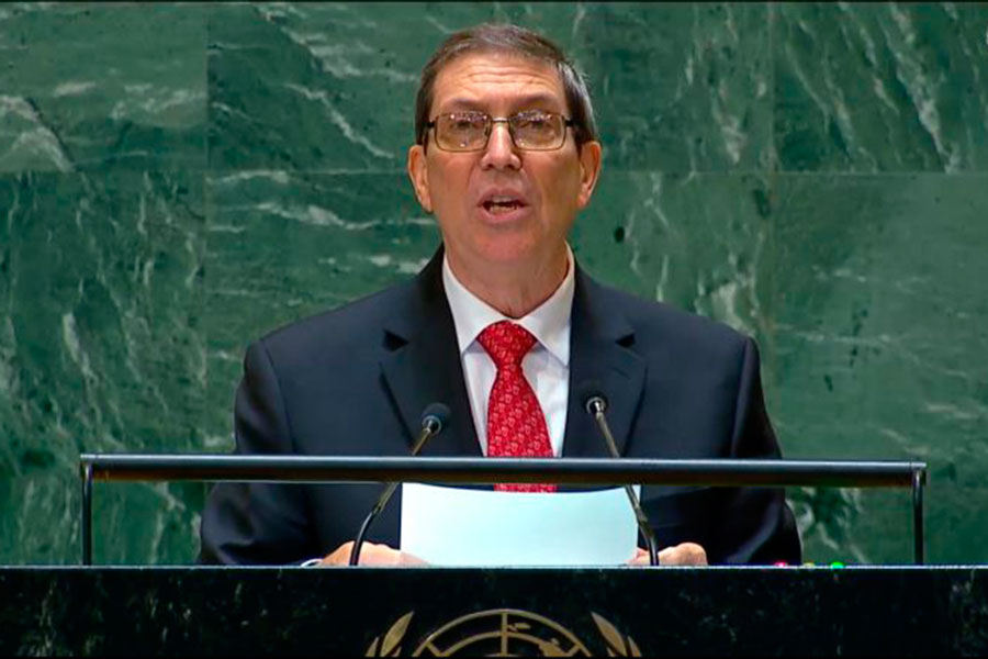 Bruno Rodríguez Parrilla en el debate de la 79ª Asamblea General de Naciones Unidas.