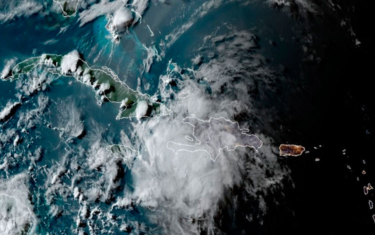 Tormenta tropical Elsa en su avance hacia Cuba.